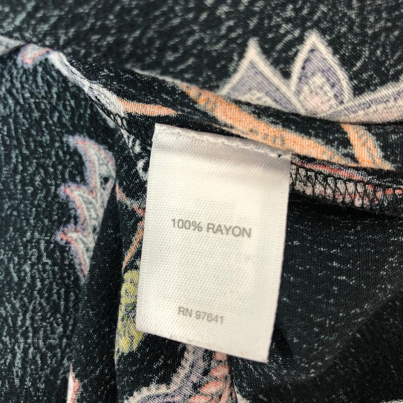 J. Jill Floral Button Down‎ Sleeveless Top Casual Feminine Blouse Black Size M - Picture 11 of 14